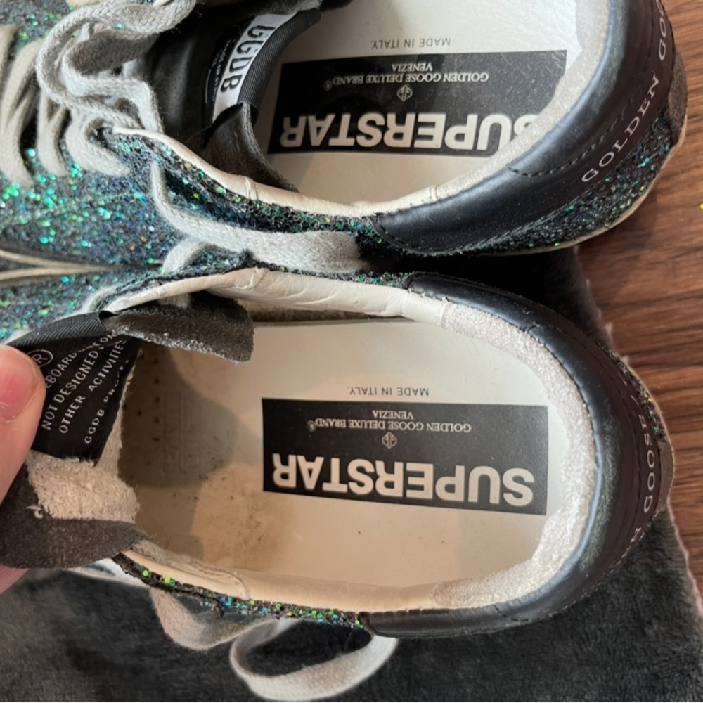 Green Glitter Star Sneakers/ Golden Goose - Picture 3 of 4